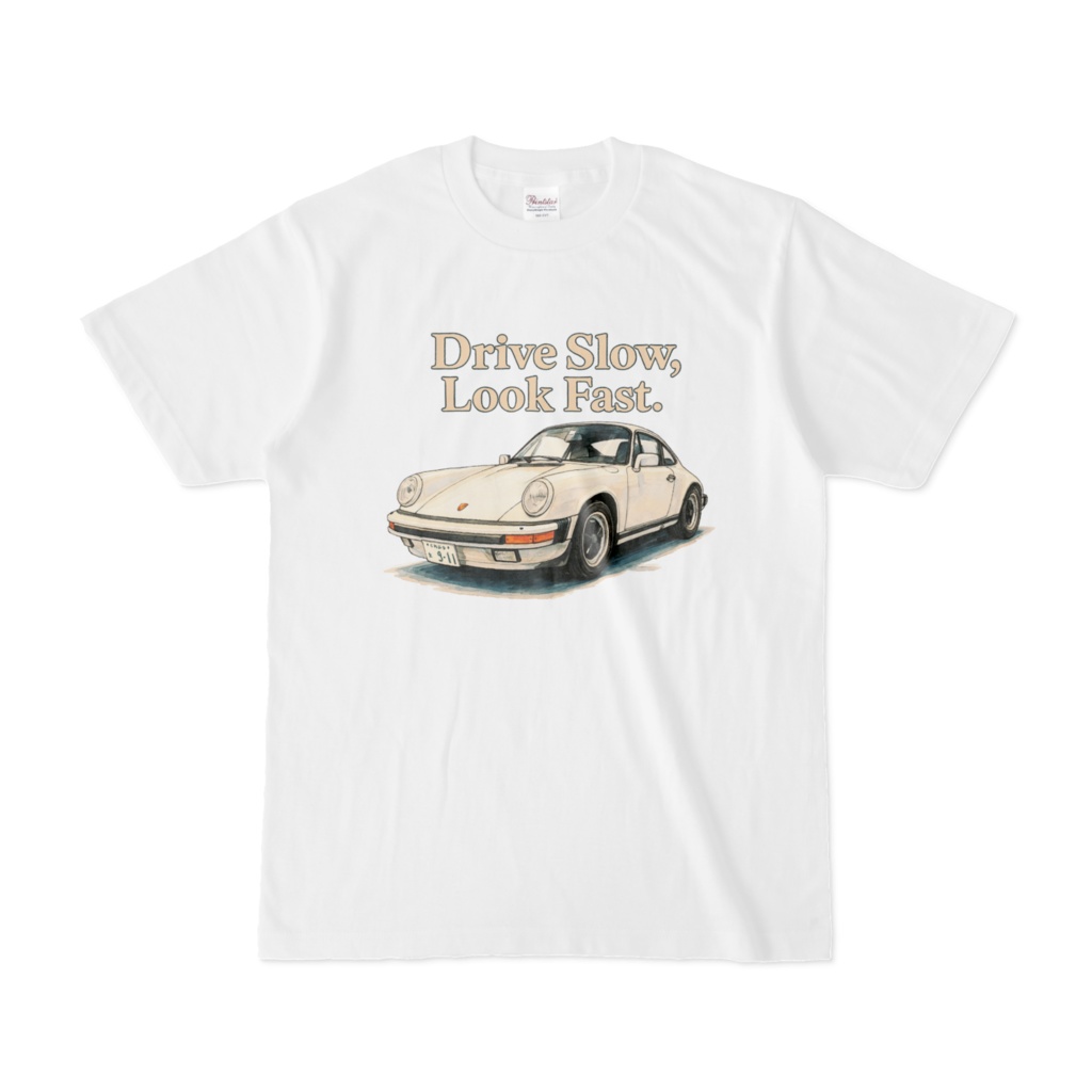 レトロスポーツカー｜80sスタイルTシャツ［ホワイト］