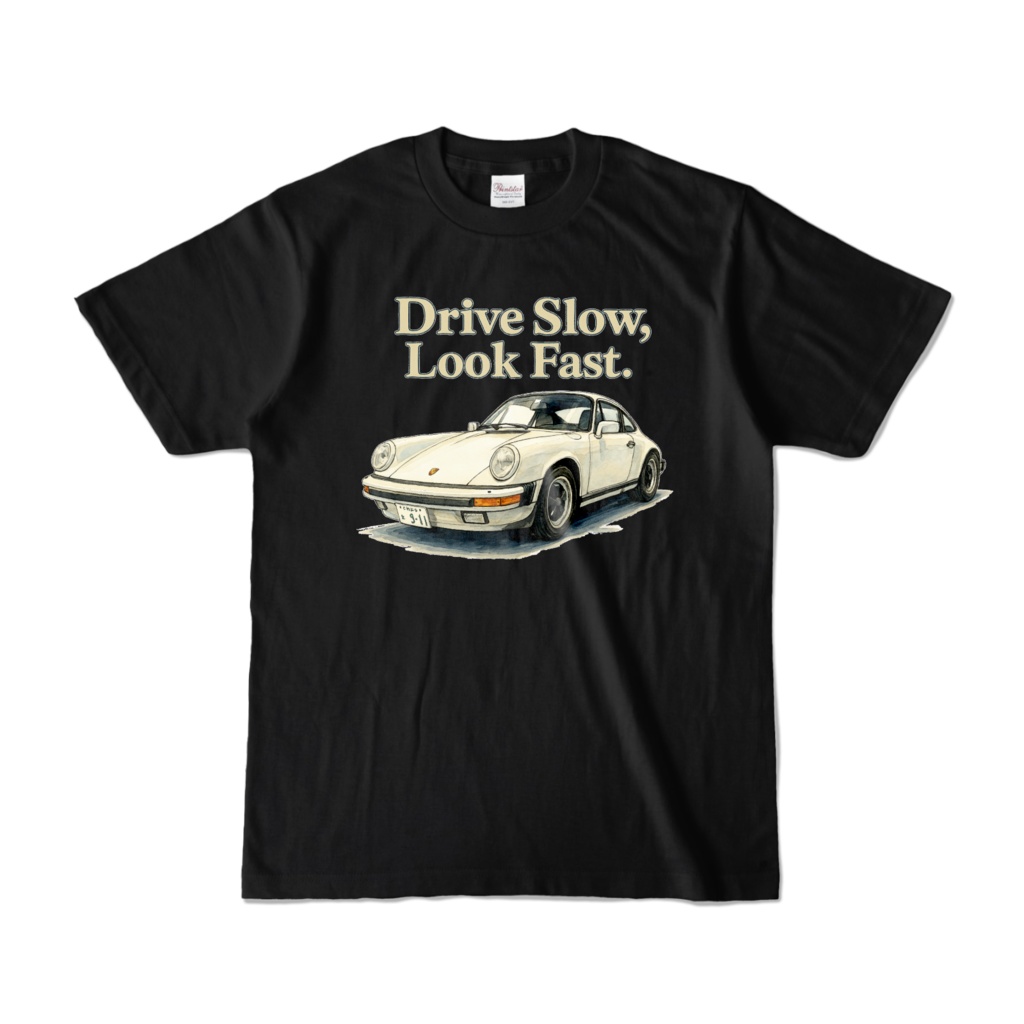 レトロスポーツカー｜80sスタイルTシャツ［ブラック］