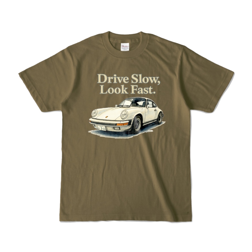 レトロスポーツカー｜80sスタイルTシャツ［オリーブ］