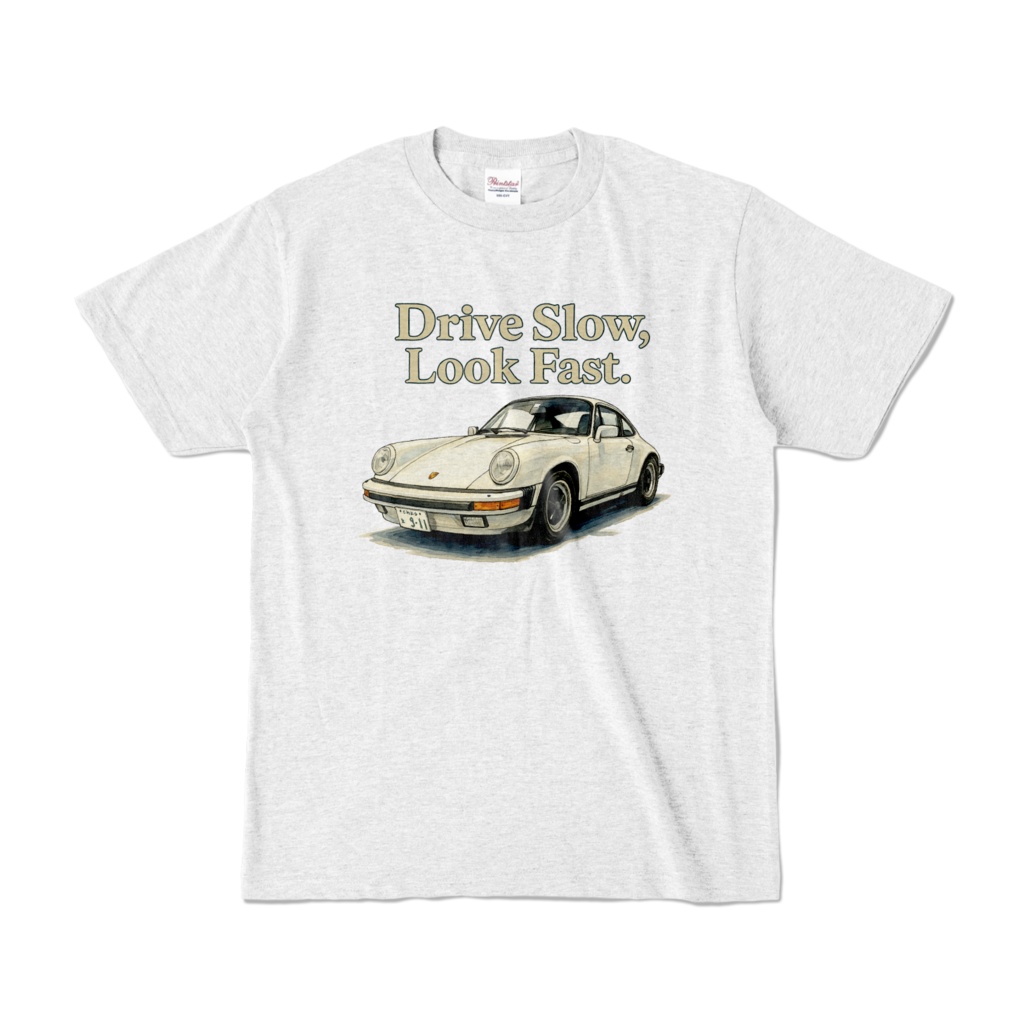 レトロスポーツカー｜80sスタイルTシャツ［杢グレー］