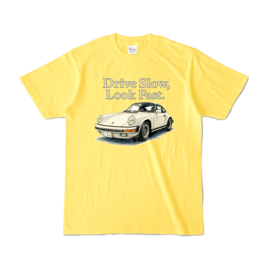 レトロスポーツカー｜80sスタイルTシャツ［イエロー］