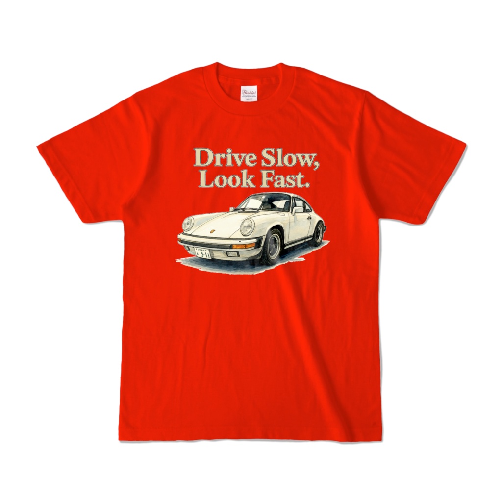 レトロスポーツカー｜80sスタイルTシャツ［レッド ］