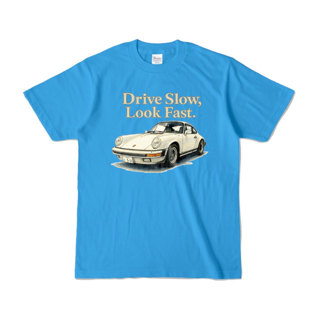 レトロスポーツカー｜80sスタイルTシャツ［ターコイズ］