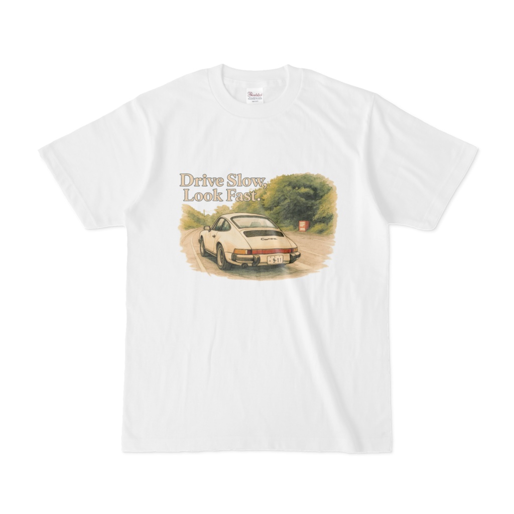 レトロ911｜80sスタイルTシャツ［ホワイト・リアビュー］