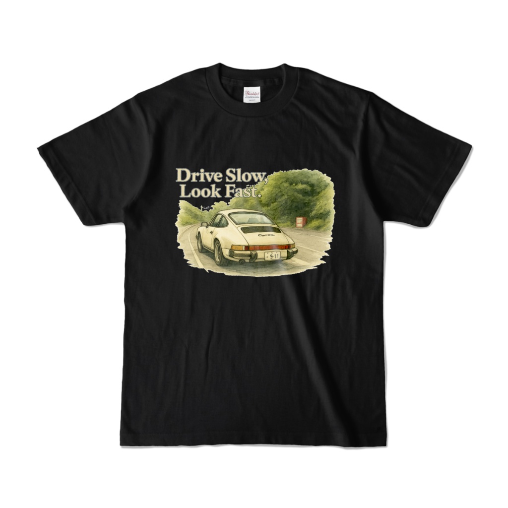 レトロ911｜80sスタイルTシャツ［ブラック・リアビュー］