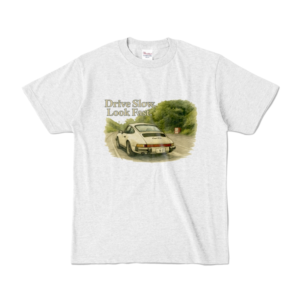 レトロ911｜80sスタイルTシャツ［アッシュ・リアビュー］