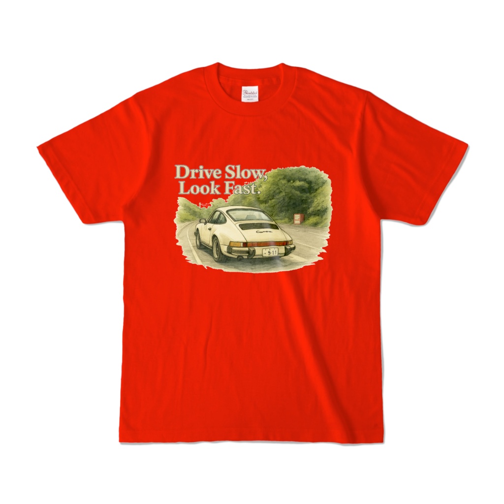 レトロ911｜80sスタイルTシャツ［レッド・リアビュー］