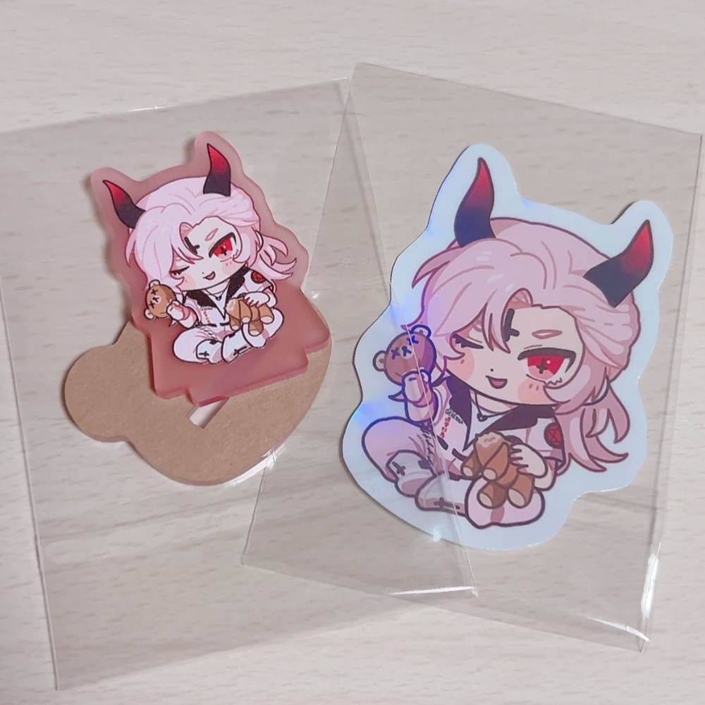 サタンアクスタ&ステッカーセット