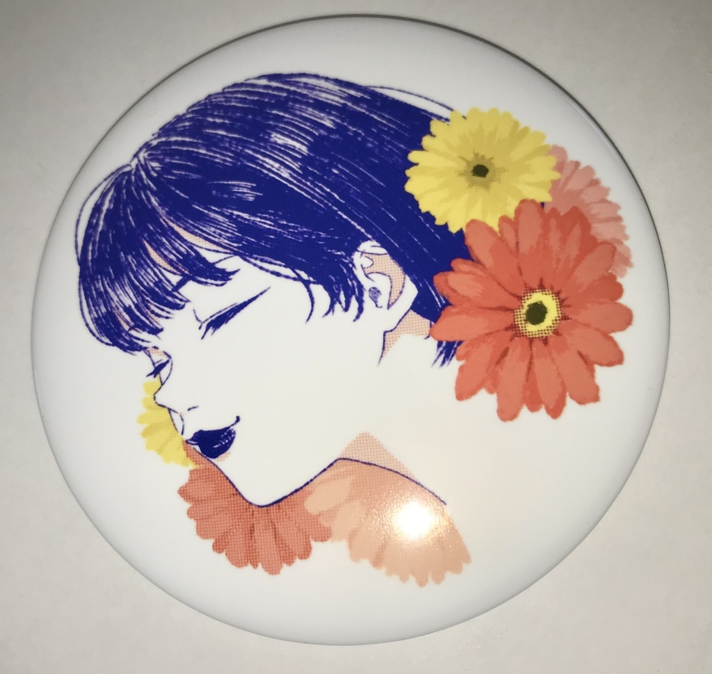 ガーベラと女の子 缶ミラー