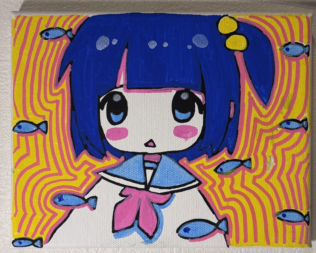おさかなの洗脳　キャンバス原画