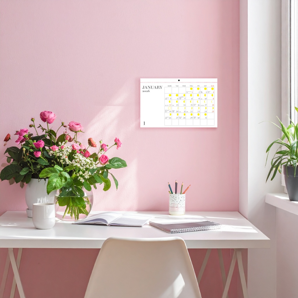 月齢付き吉日がひと目でわかる壁掛けカレンダー2026〜nananewmoon オリジナル