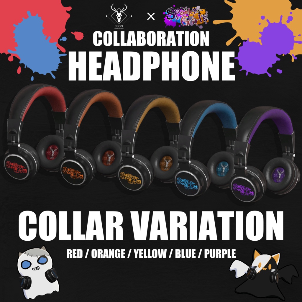 🖤3BON × SpookyGirls🖤COLLABORATION HEADPHONE🎧✨#3BON #すぷが