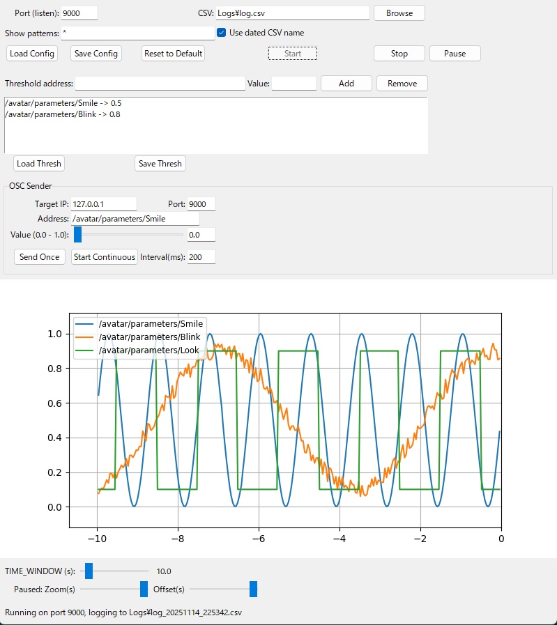 【VRChat対応】VRC OSC Logger - リアルタイムモニタ&CSVロガー【閾値アラート対応】