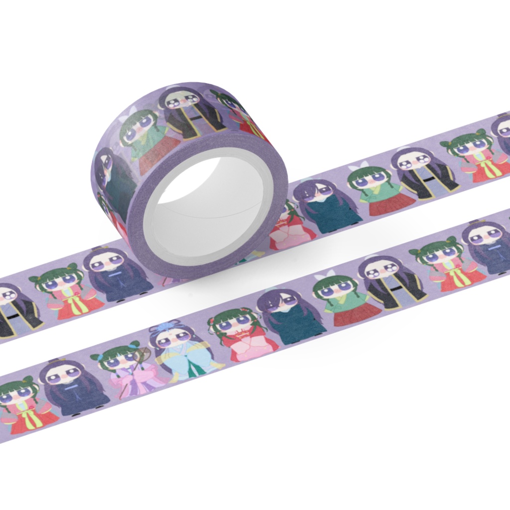 お着替え壬猫マスキングテープ(紫)