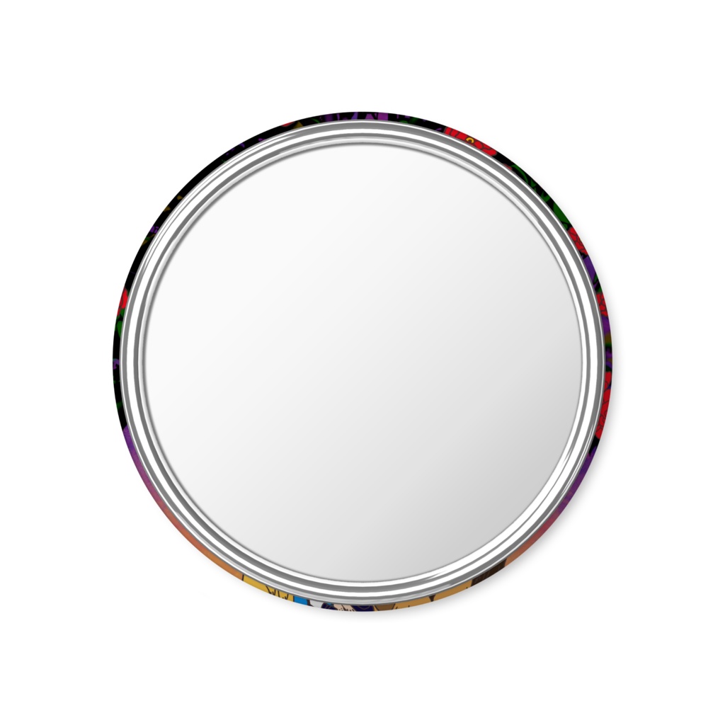 ライオンと牡丹ミラー