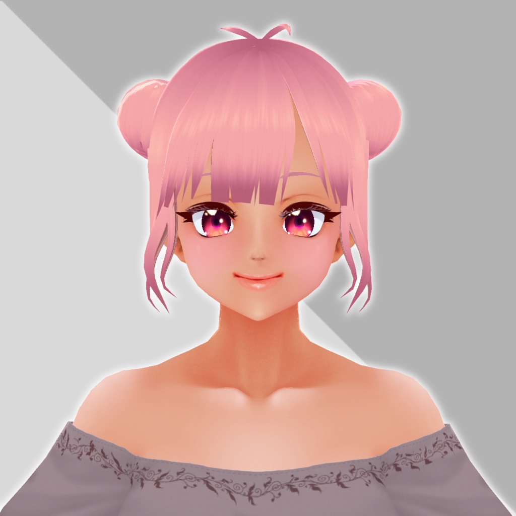 VRoidヘアプリセット*猫耳付きぱっつん前髪4ヘアアレンジパック