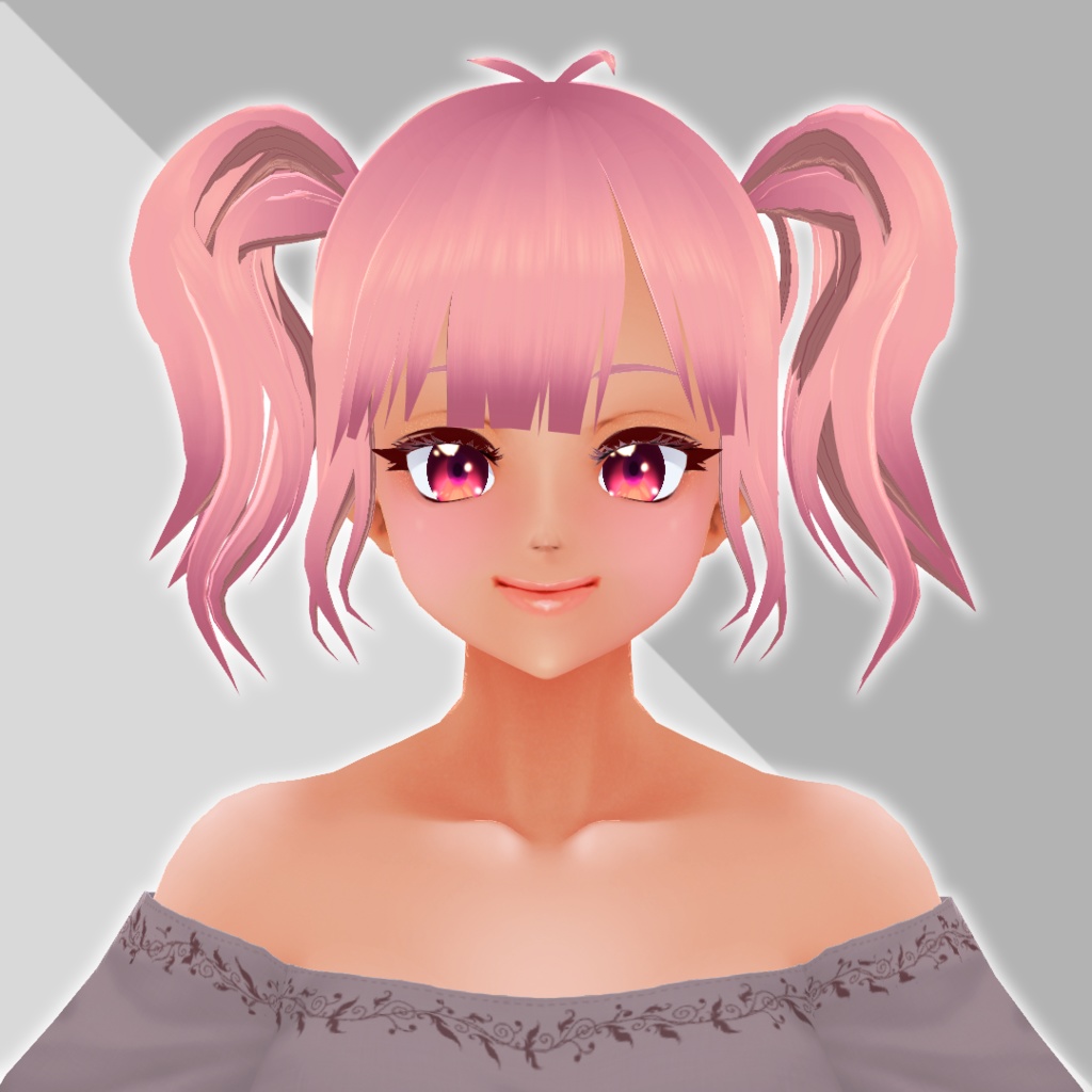 VRoidヘアプリセット*猫耳付きぱっつん前髪4ヘアアレンジパック