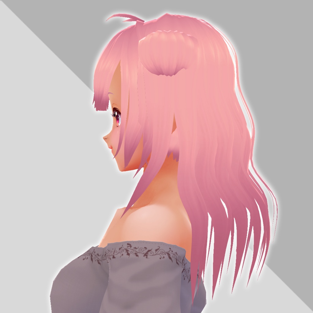 VRoidヘアプリセット*猫耳付きぱっつん前髪4ヘアアレンジパック