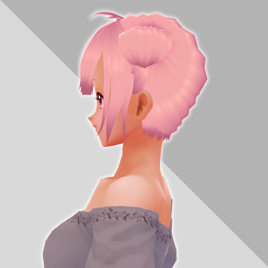 VRoidヘアプリセット*猫耳付きぱっつん前髪4ヘアアレンジパック