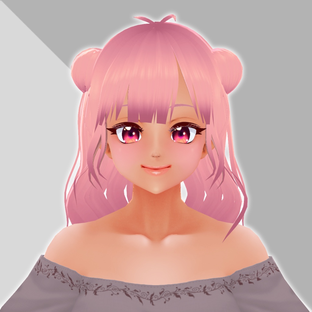 VRoidヘアプリセット*猫耳付きぱっつん前髪4ヘアアレンジパック