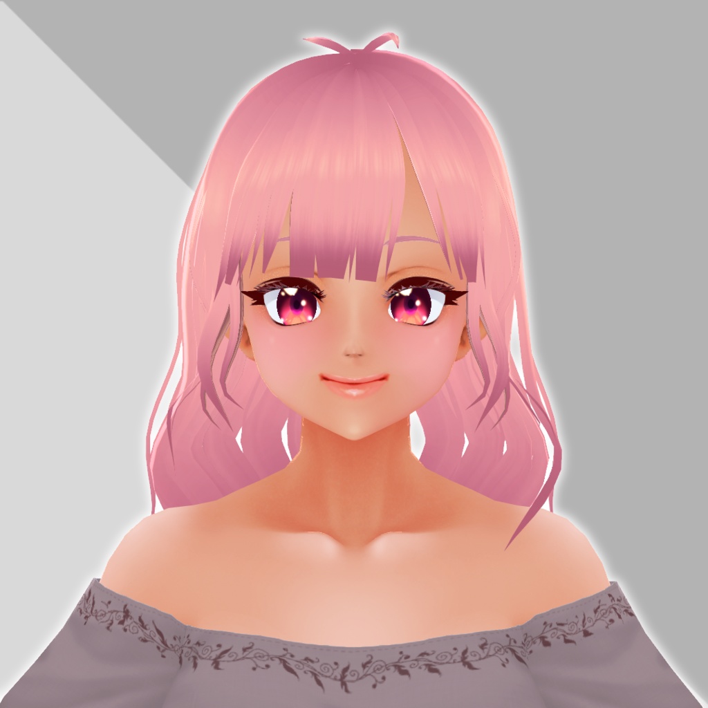 VRoidヘアプリセット*猫耳付きぱっつん前髪4ヘアアレンジパック