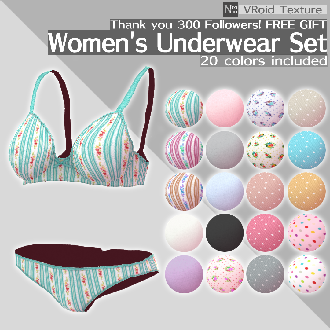 Vroid Panties and Bra texture - ArgamaWitch - BOOTH