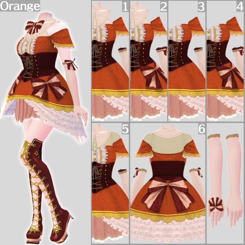 [VRoid] Ribbon Dress [VRoid β & Stable ver.] - NicorinSHOP - VRoid - BOOTH
