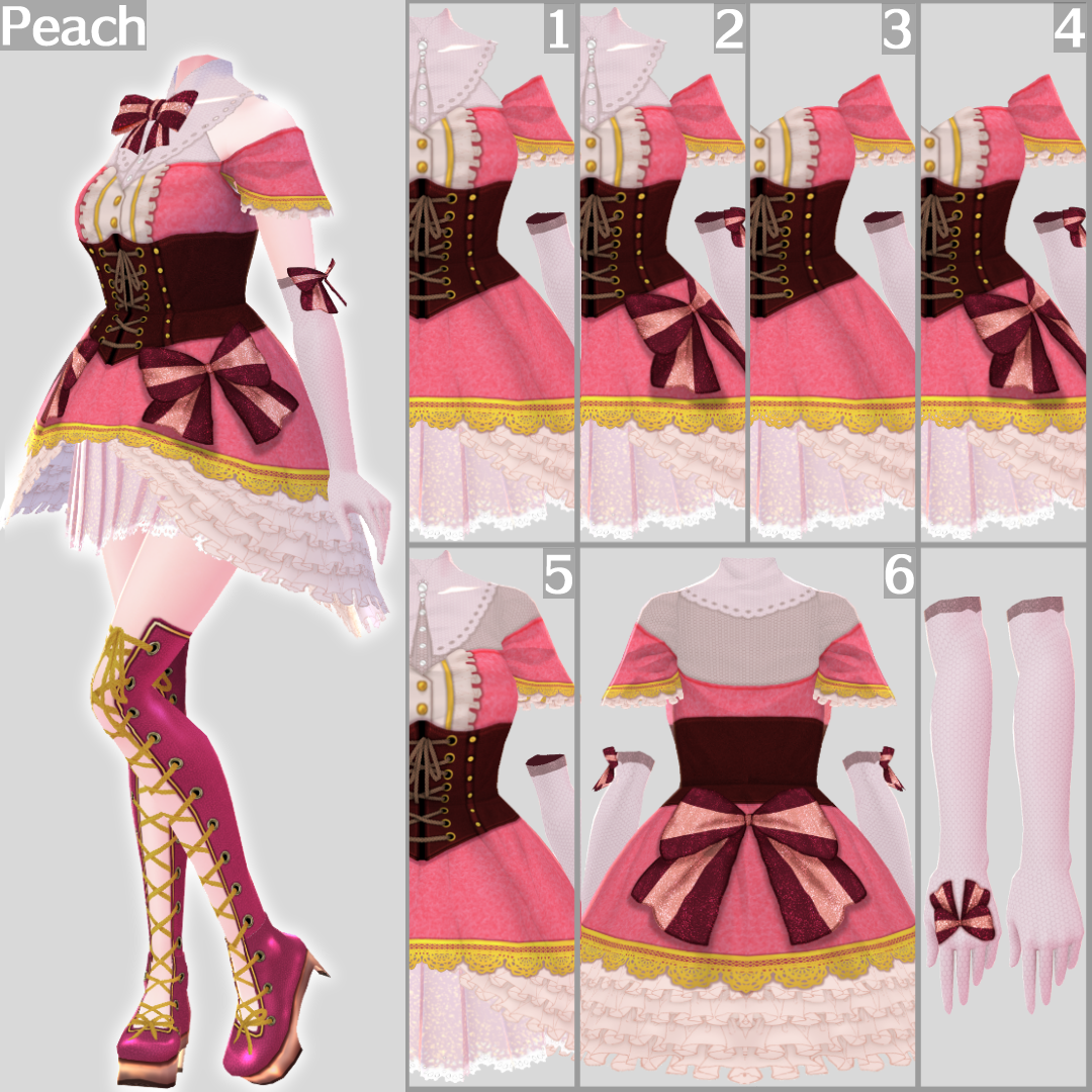 [VRoid] Ribbon Dress [VRoid β & Stable ver.] - NicorinSHOP - VRoid - BOOTH