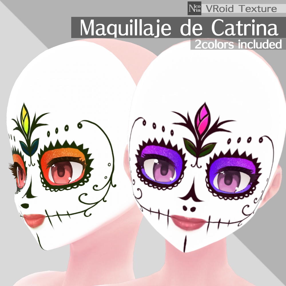 [VRoid V1] Face paint / Maquillaje de Catrina [2colors included]