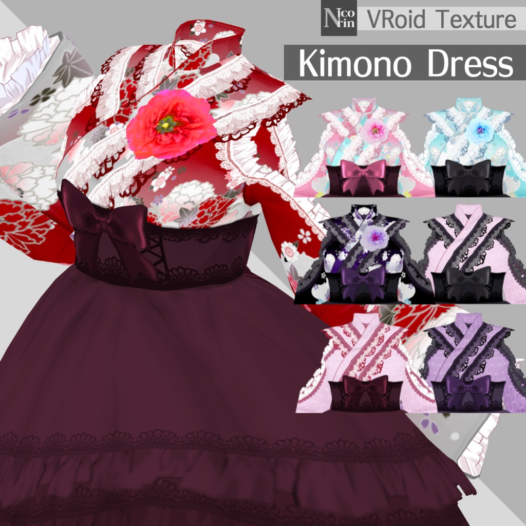 [VRoid V1] Kimono Dress