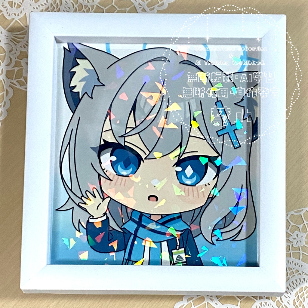 フレーム付き＊ブルアカ シロコ 手描きイラスト色紙