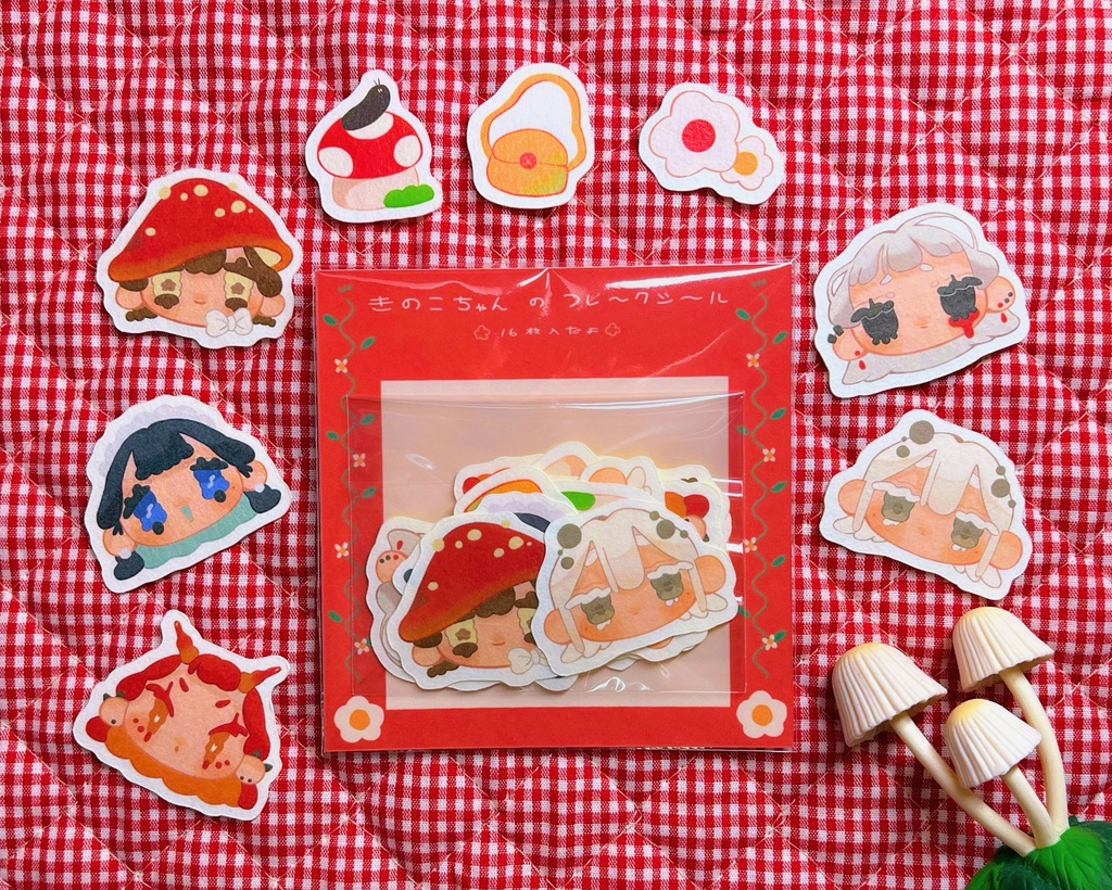 きのこちゃんのフレークシール