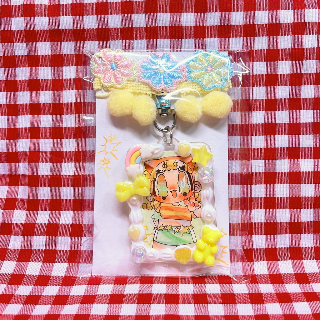 原画キーホルダー 『らっきーぴーす✌️』