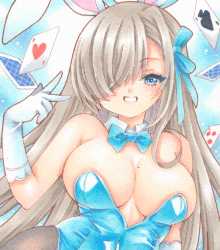 ミニ色紙　ブルーアーカイブ　アスナ～バニー～