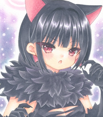 ミニ色紙　ブルーアーカイブ　カズサ～ハロウィン～