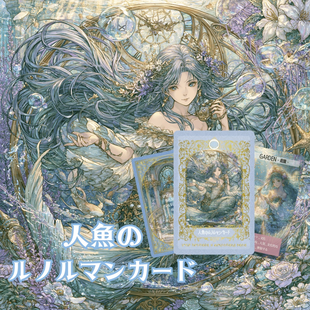 意味付き★人魚のルノルマンカード 初心者 奇麗 美しい 優しい 小さめデッキ ソウルメイト 恋愛　おすすめ　日本語