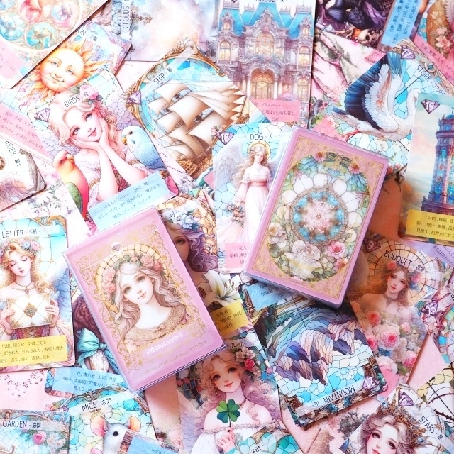 意味付き★天使のルノルマンカード 初心者 大人気 可愛い 奇麗 美しい 優しい 小さめデッキ ソウルメイト 恋愛 おすすめ 日本語