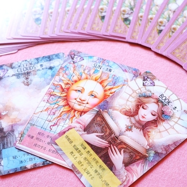 意味付き★天使のルノルマンカード 初心者 大人気 可愛い 奇麗 美しい 優しい 小さめデッキ ソウルメイト 恋愛 おすすめ 日本語