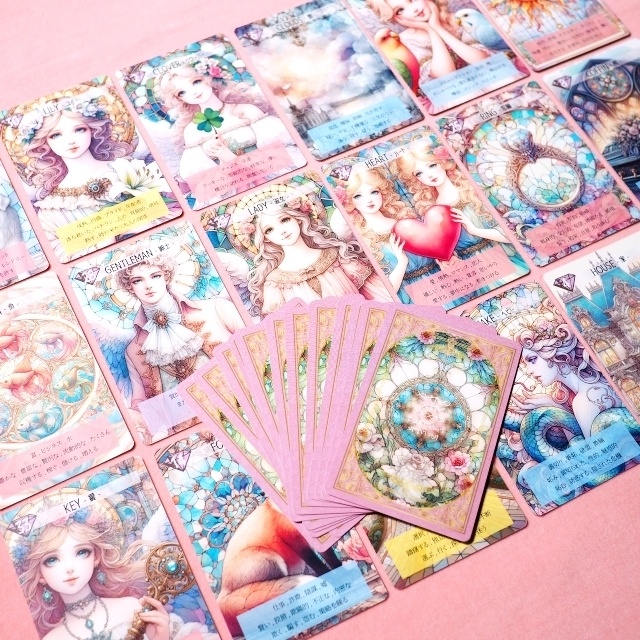 意味付き★天使のルノルマンカード 初心者 大人気 可愛い 奇麗 美しい 優しい 小さめデッキ ソウルメイト 恋愛 おすすめ 日本語