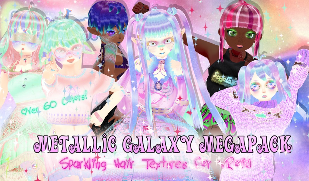 Metallic Galaxy [Hair & Ear Textures for VRoid]