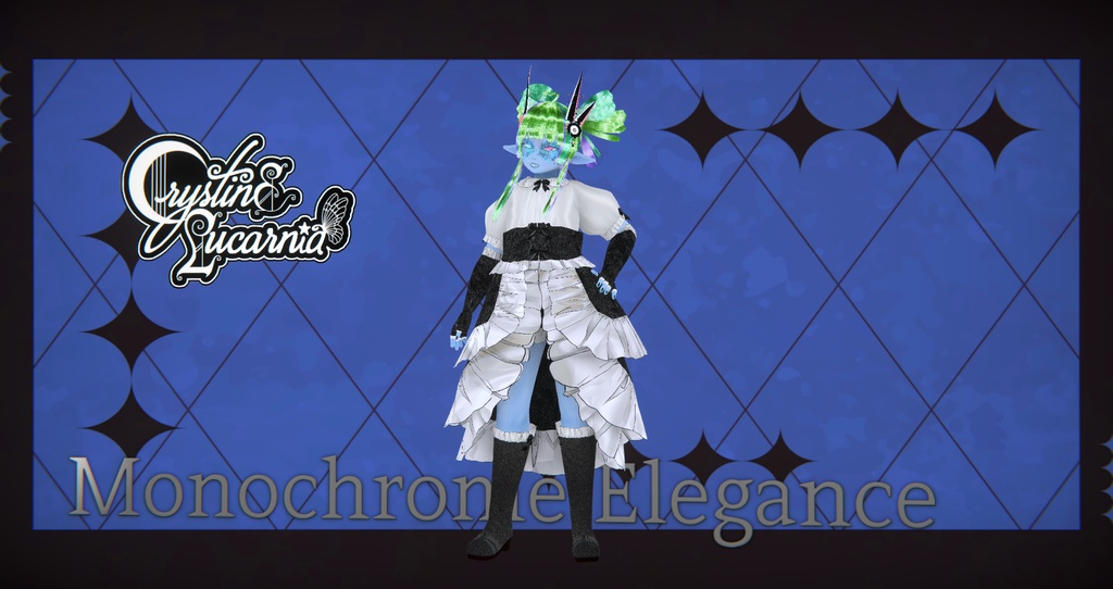 Monochrome Elegance - Gothic Lolita Outfit for VRoid