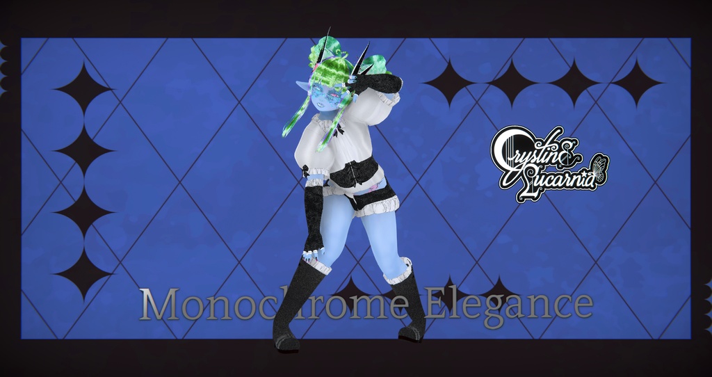 Monochrome Elegance - Gothic Lolita Outfit for VRoid