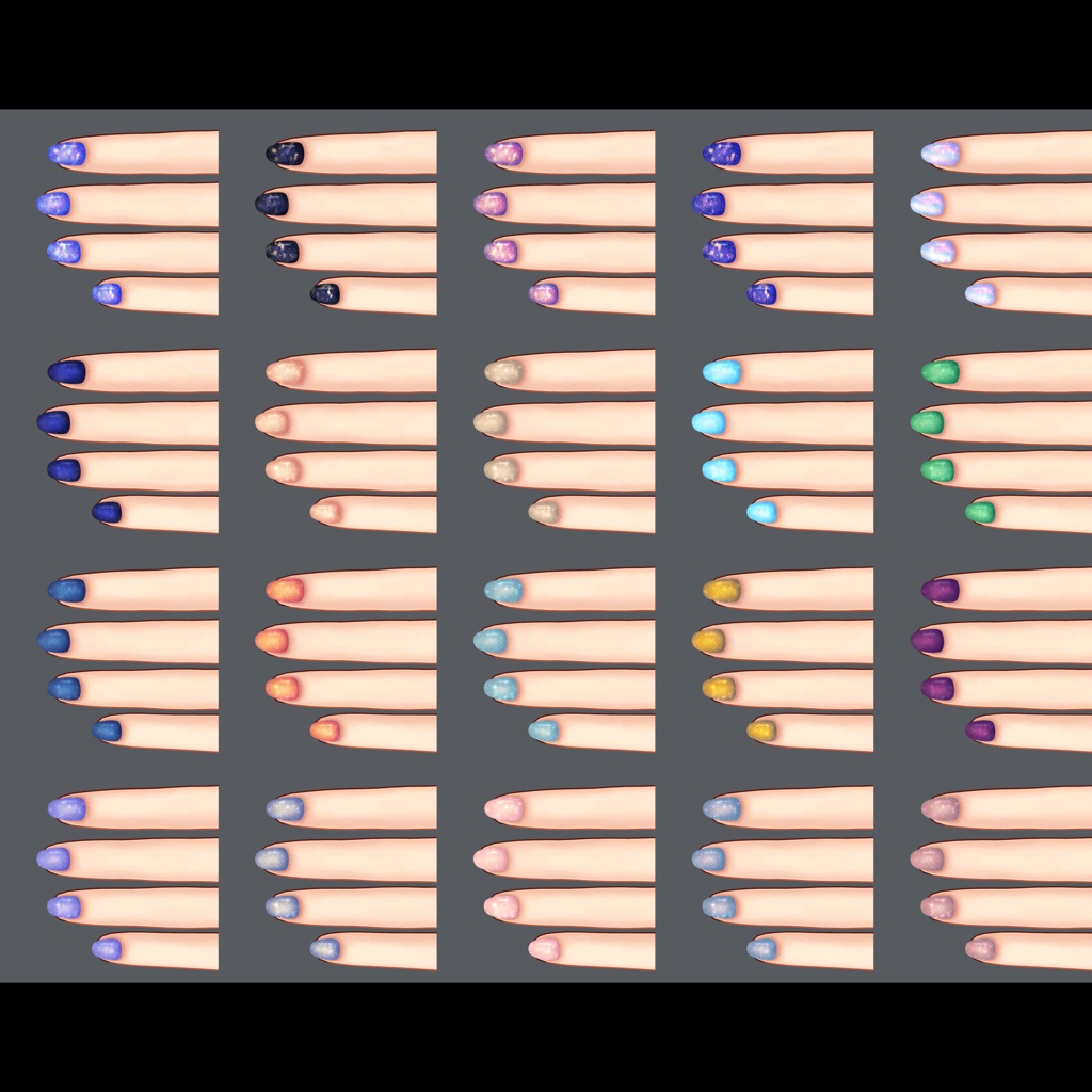 【ますきゃっとぷらす用】キラキララメネイルテクスチャセット【40色+その他テクスチャ】