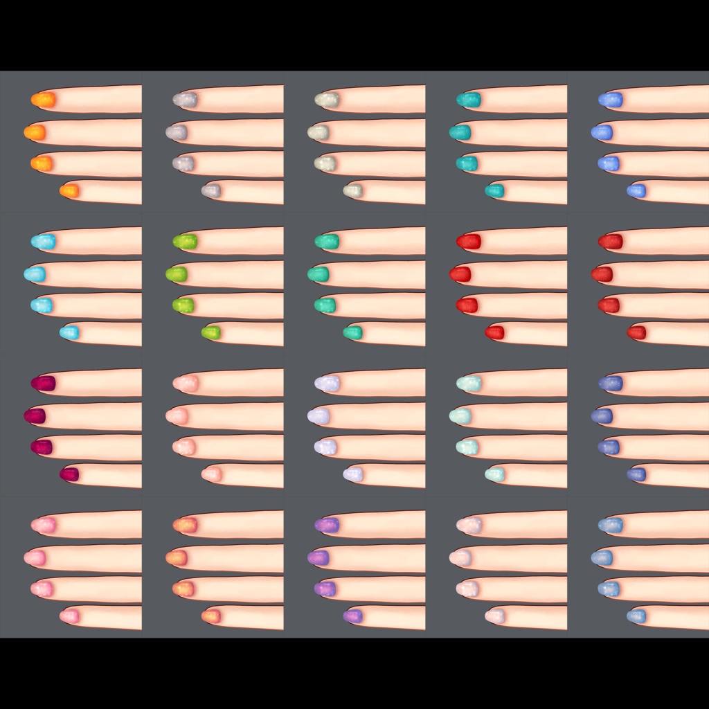 【ますきゃっとぷらす用】キラキララメネイルテクスチャセット【40色+その他テクスチャ】