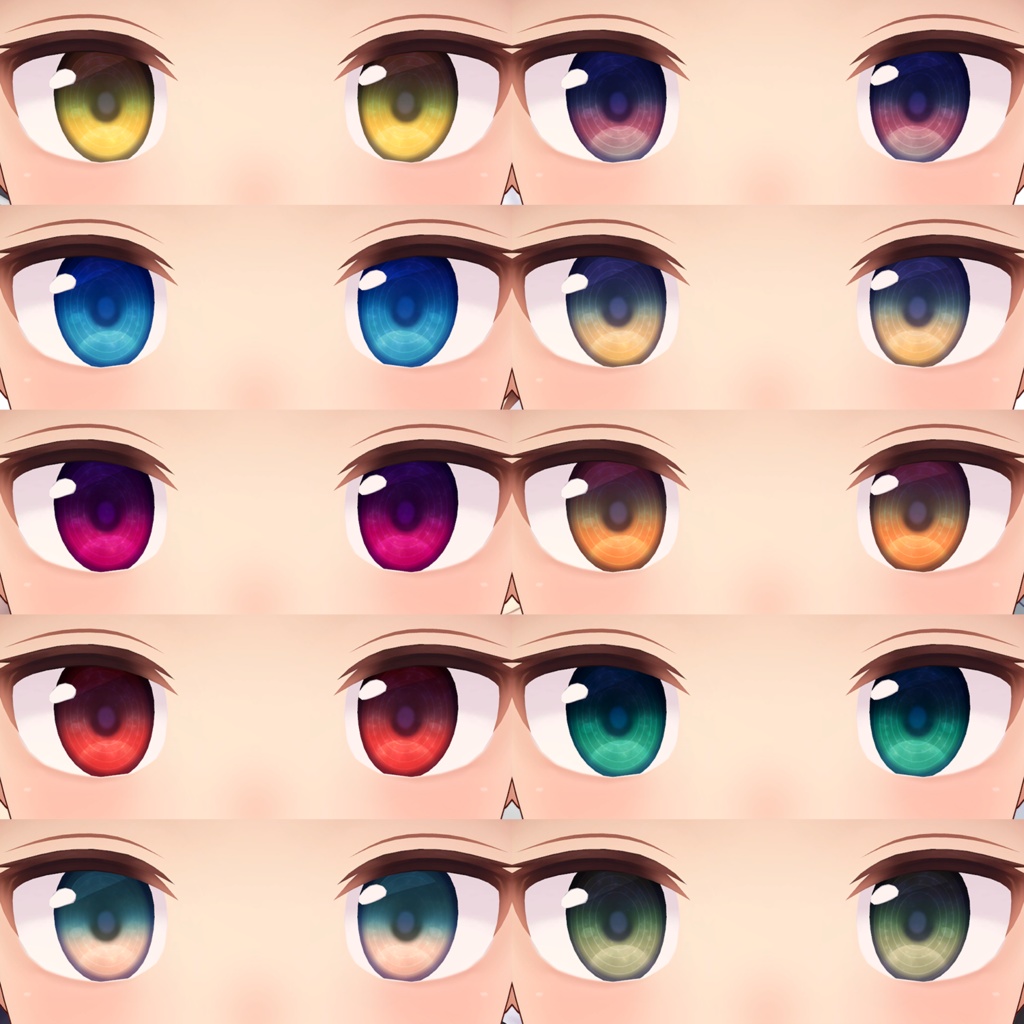 【ますきゃっとぷらす用】エモーショナルアイテクスチャ【30色×2パターン】