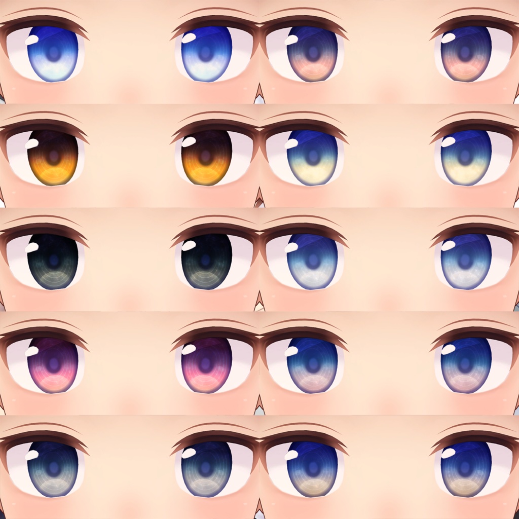 【ますきゃっとぷらす用】エモーショナルアイテクスチャ【30色×2パターン】