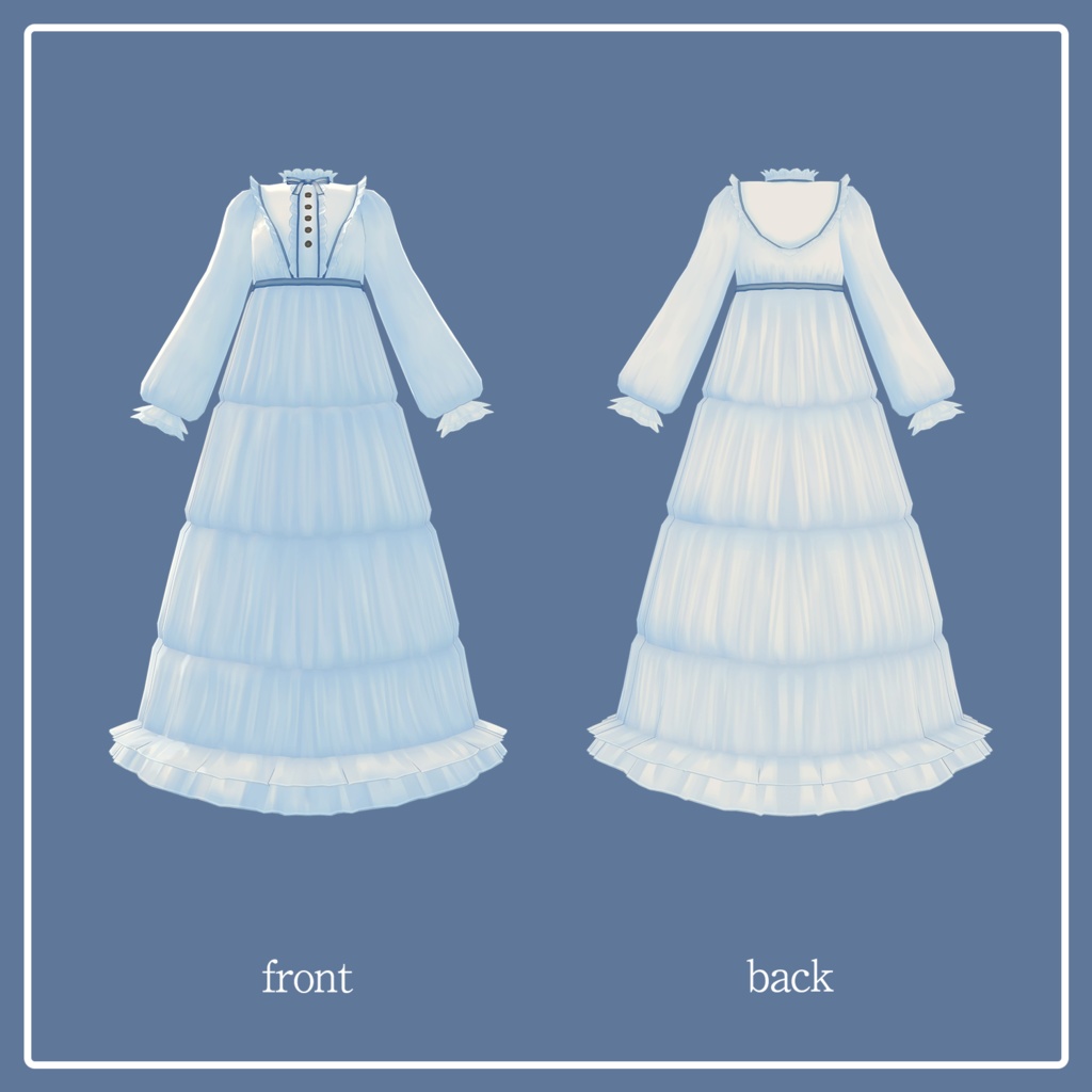 【ますきゃっとぷらす用】朝露のティアードワンピース