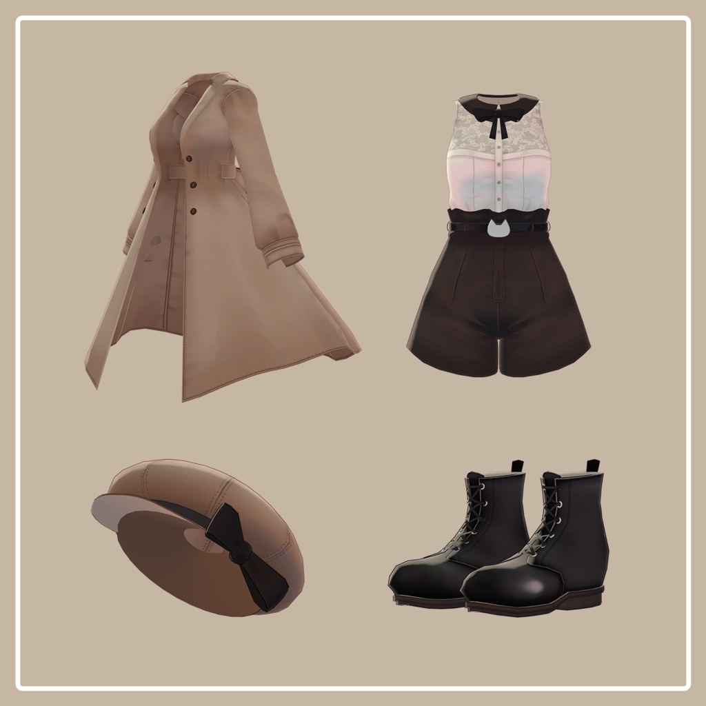 【ますきゃっとぷらす・桔梗】おでかけショートパンツ