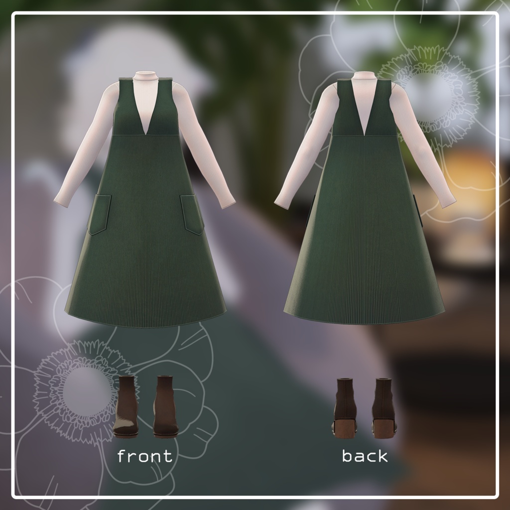 【ますきゃっとぷらす】ガーデンワークワンピース