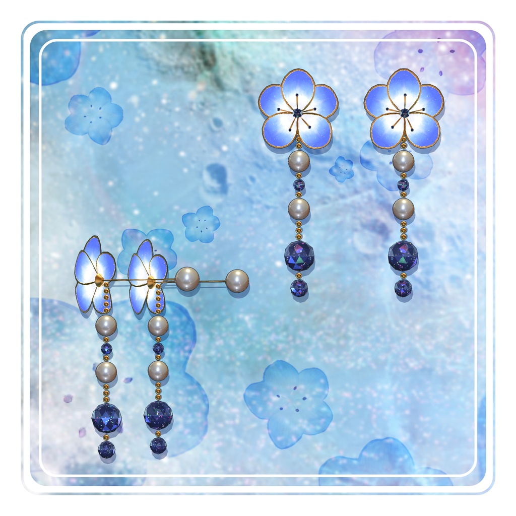 【アクセサリーセット】ネモフィラの涙【チョーカー・ピアス・指輪】